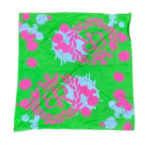 Betty Rides Scarf Snowboarding Pink Green 22 in. X 22 in.